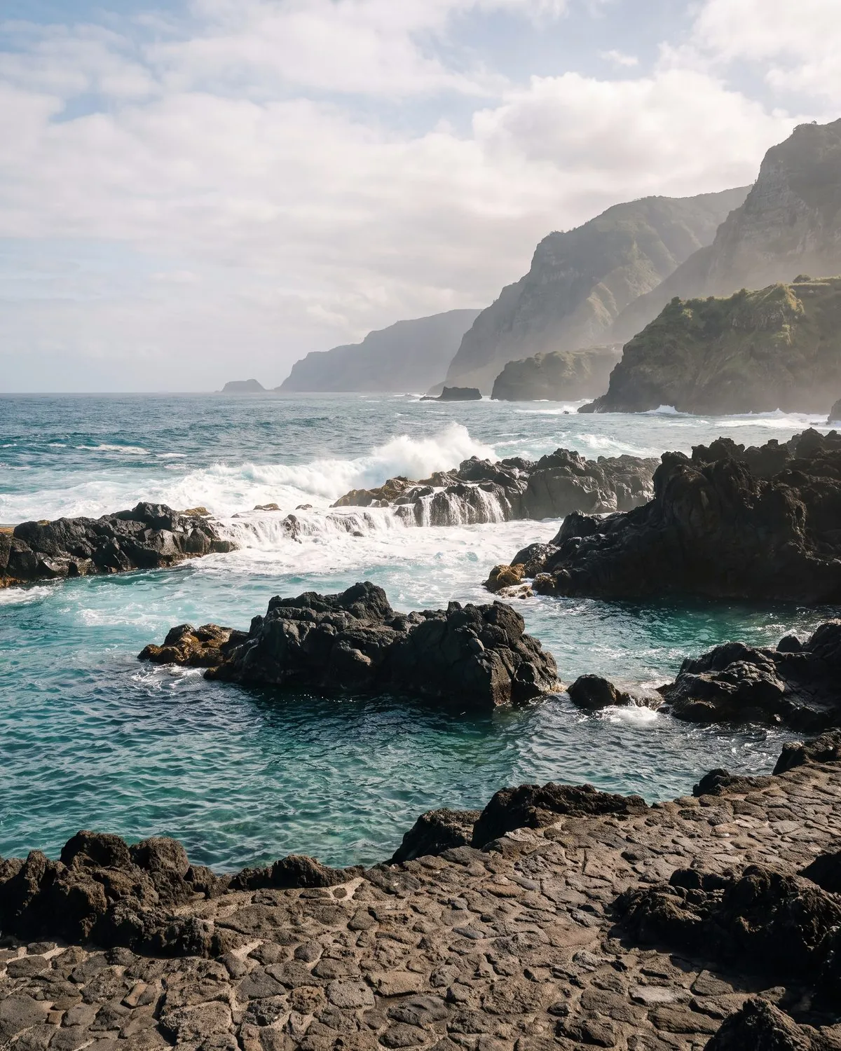 Natural lava rock sea pools at Porto Moniz