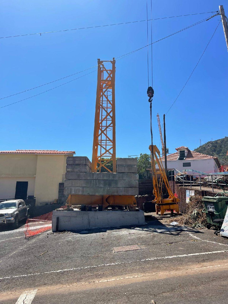 The crane goes up